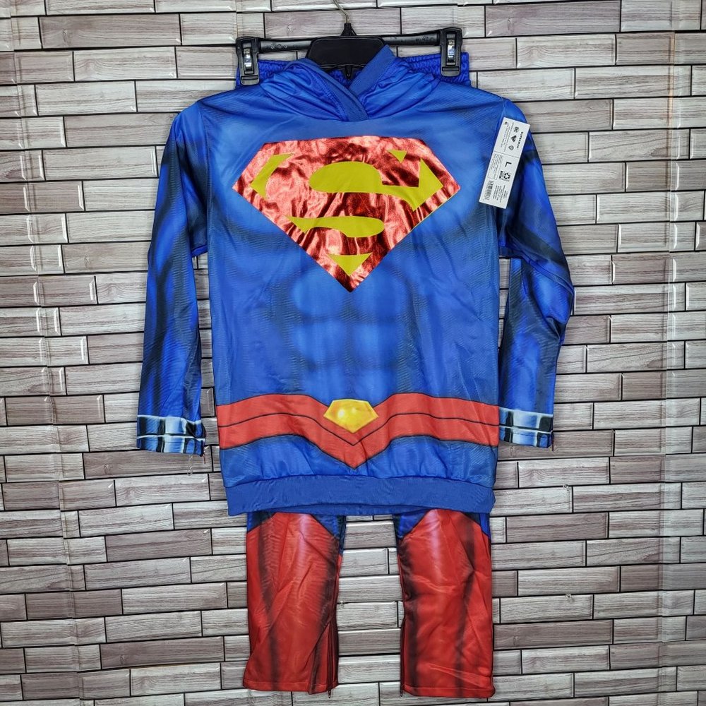 New DC Superman Boy's Costume Size‎ Large Rubies Dress Up Outfit